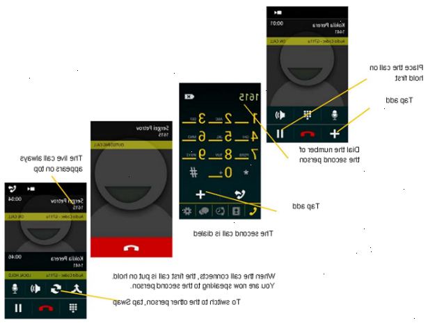 Hoe tot 3 weg bellen een persoon. Druk praat met je eerste vriend in de wacht gezet.